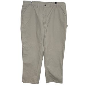 Carhartt Loose Straight Tan Washed Duck Dungaree Work Pants Men Size 44x32